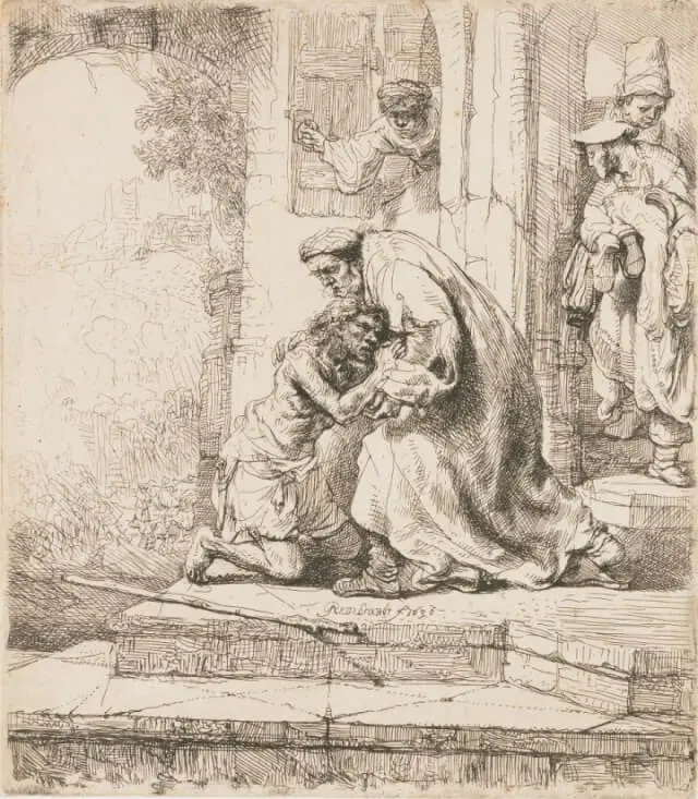 램브란트 탕자의 귀환 1636년 16x14cm