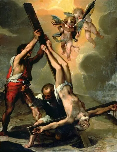 베드로의 십자가형 그림 / 벤투라 살림베니 1604년 (출처 : 나무위키)